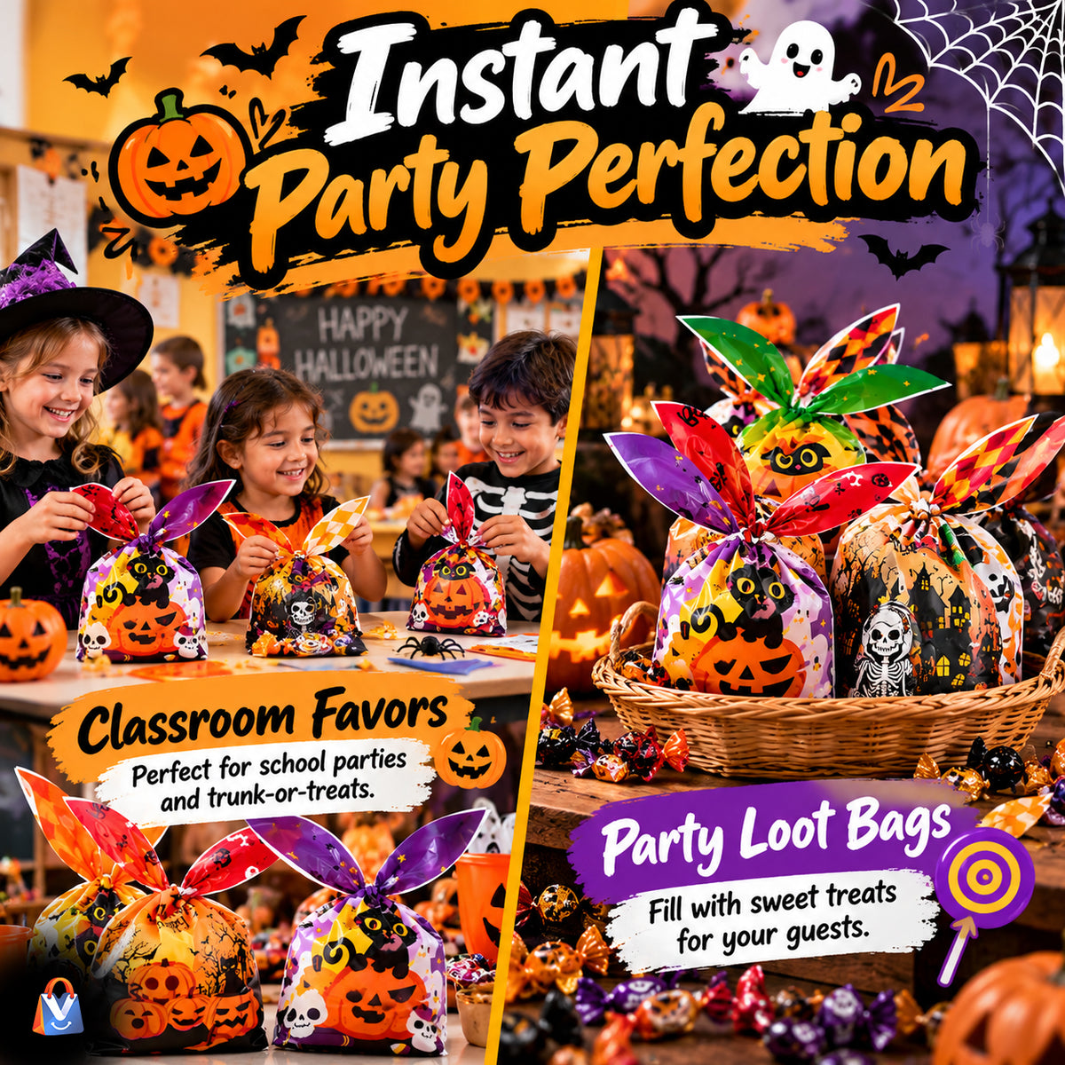 Halloween Trick-or-Treat Candy Bags – 150 Pack — product features