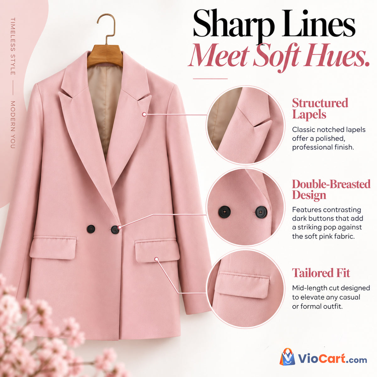Loose-Fit Double-Breasted Blazer — product features