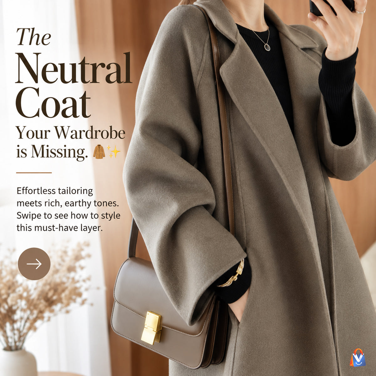 Women's Reversible Long Cashmere Coat — product styling