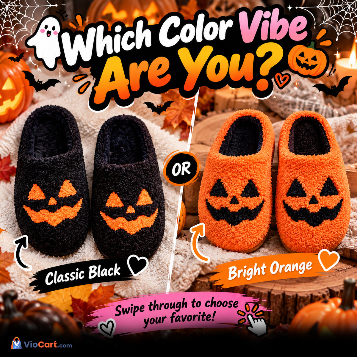 Cozy Halloween Indoor Slippers — product styling