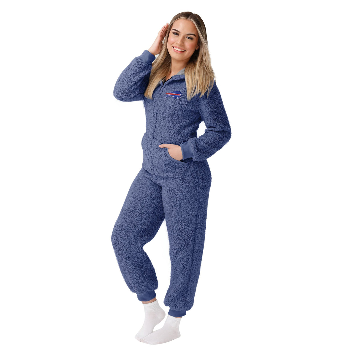 FOCO Buffalo Bills Sherpa One-Piece Pajamas – Women's Large