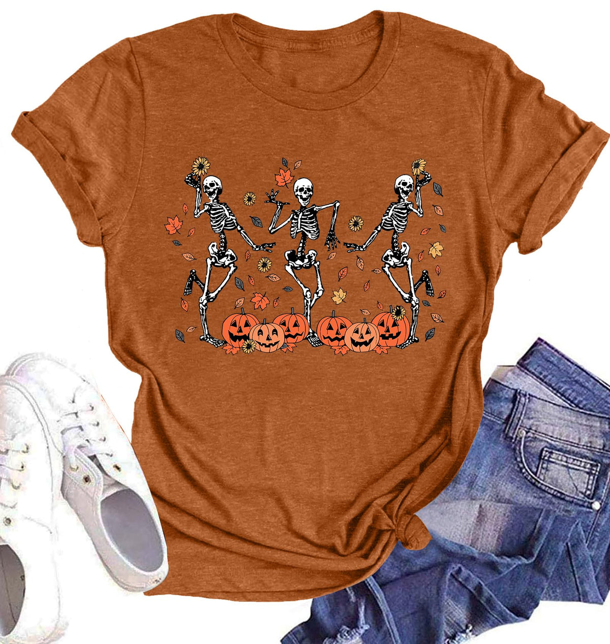 Women's Dancing Skeleton Halloween T-Shirt