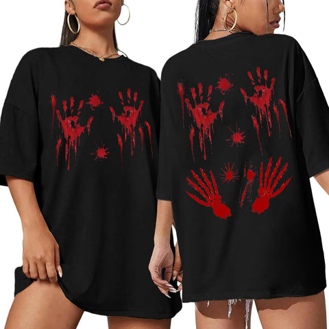 Women's Oversized Halloween Horror T-Shirt