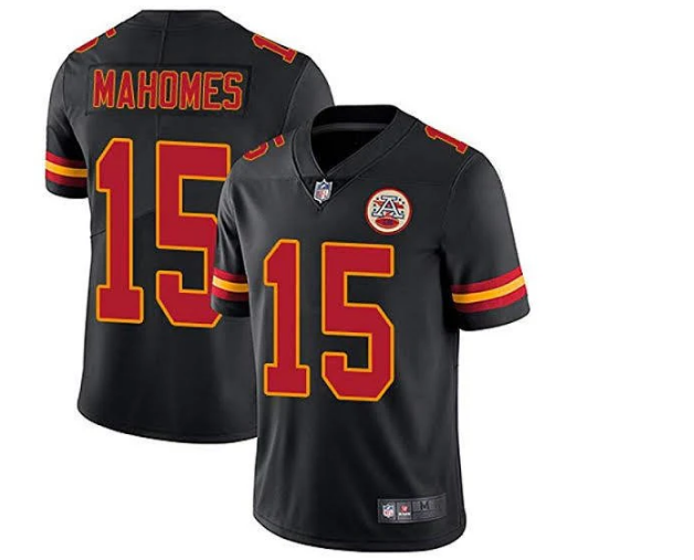 Nike Kansas City Chiefs Black Jersey - Mahomes 15 (One)