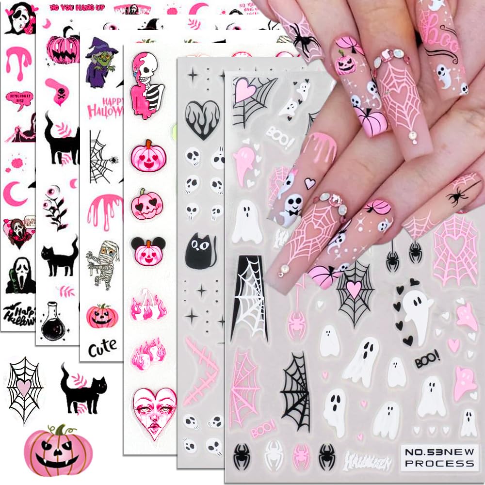 3D Halloween Nail Stickers – 6 Sheets