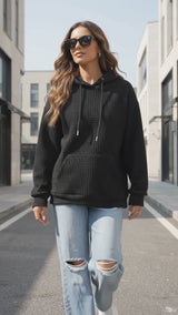 Plaid Pocket Long-Sleeve Hoodie — video