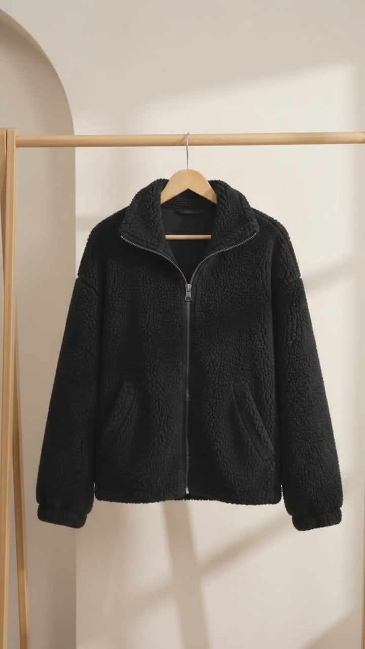 Women's teddy fleece jacket video