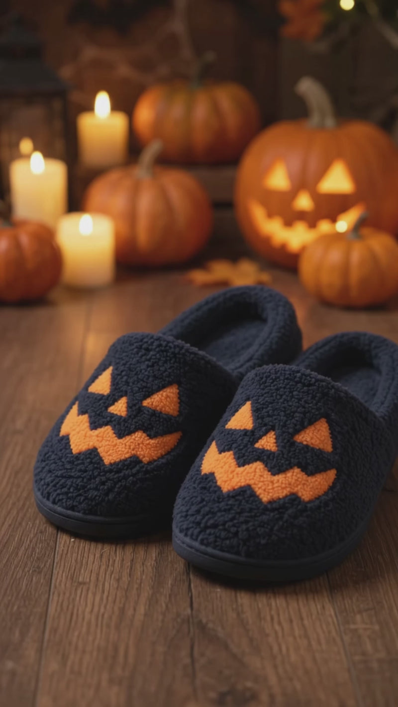 Cozy Halloween Indoor Slippers — video