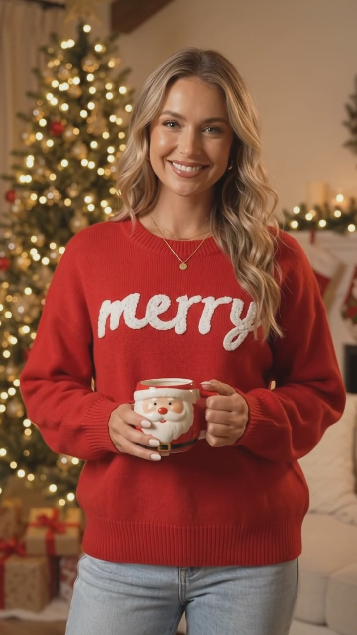 Women's Christmas Crew Neck Sweater — video