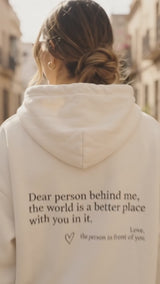 Positive Message Graphic Pullover Hoodie — video