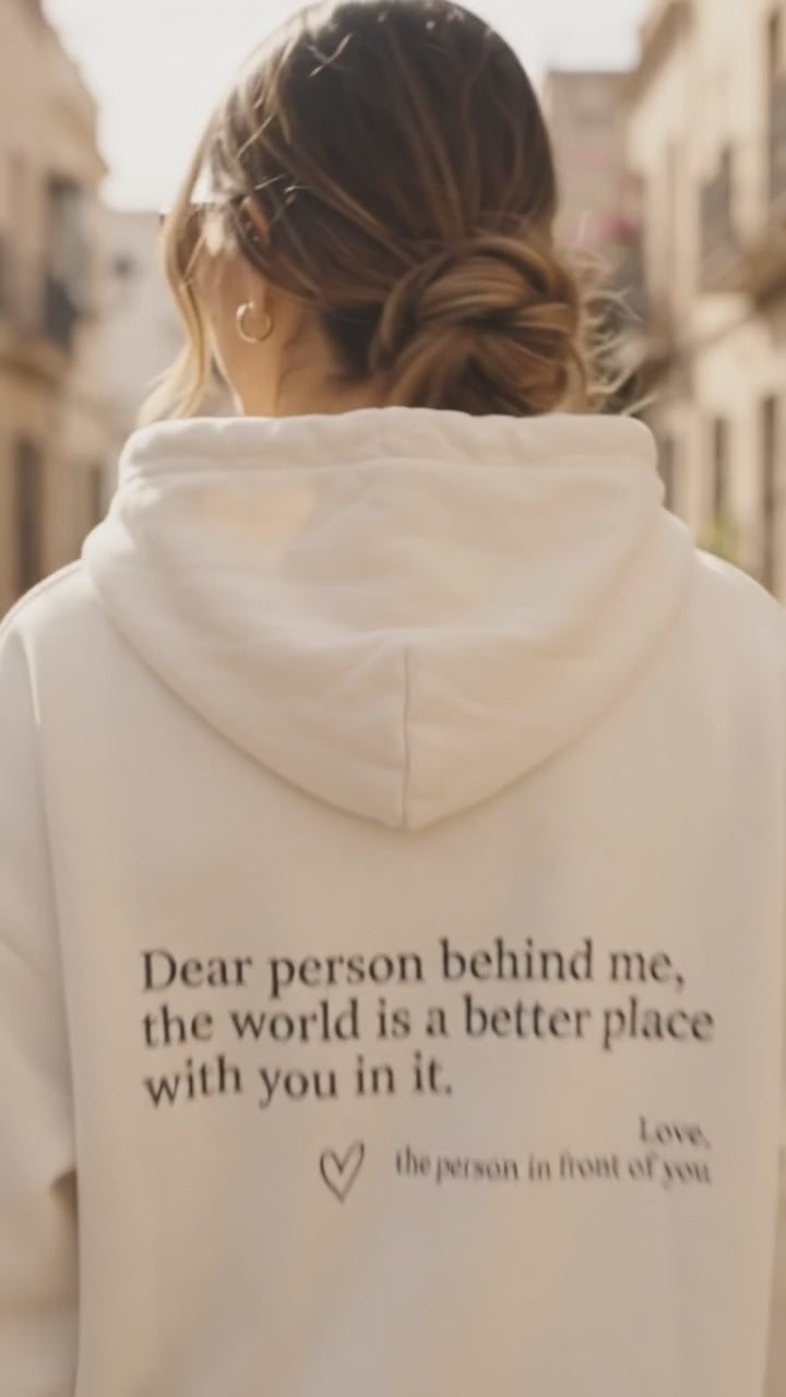 Positive Message Graphic Pullover Hoodie — video