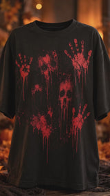 Women's Oversized Halloween Horror T-Shirt — video