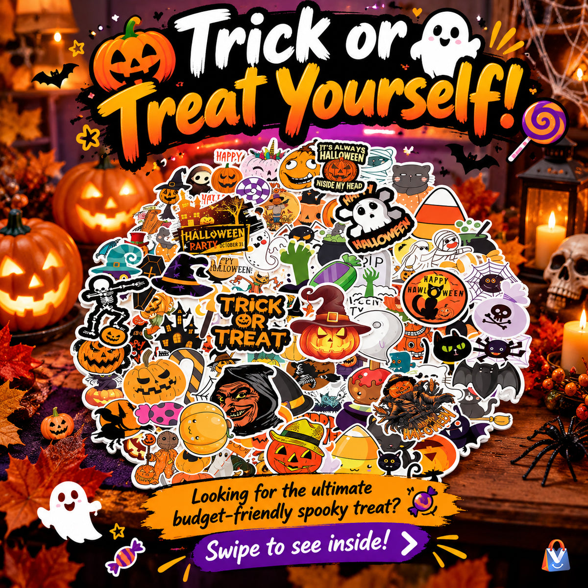 Winthrop Halloween Vinyl Stickers – 100 Pack — product styling