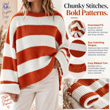 Women's Loose Striped Knit Sweater — product features