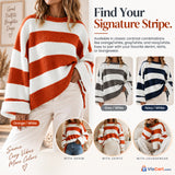 Women's Loose Striped Knit Sweater — product details