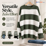 Women's Loose Striped Knit Sweater — product details
