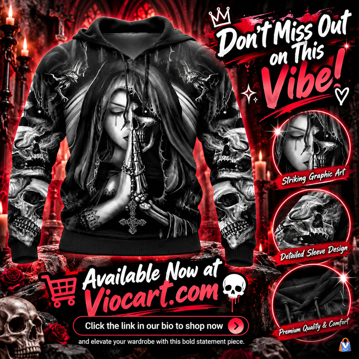 Halloween Skull 3D Sweatshirt — product details