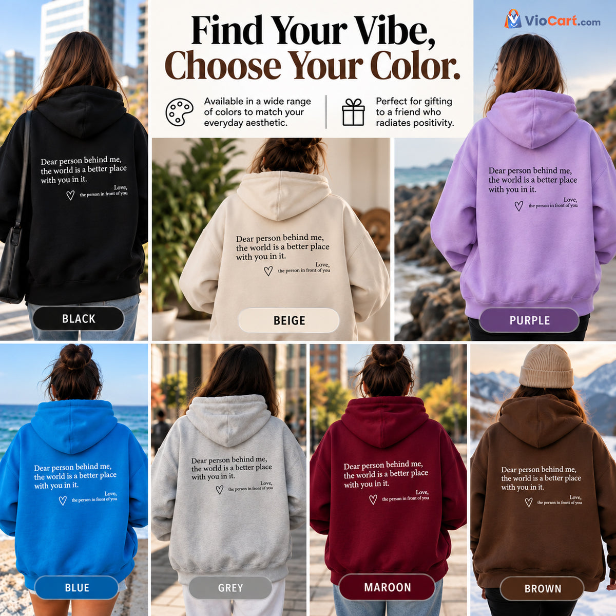 Positive Message Graphic Pullover Hoodie — product details