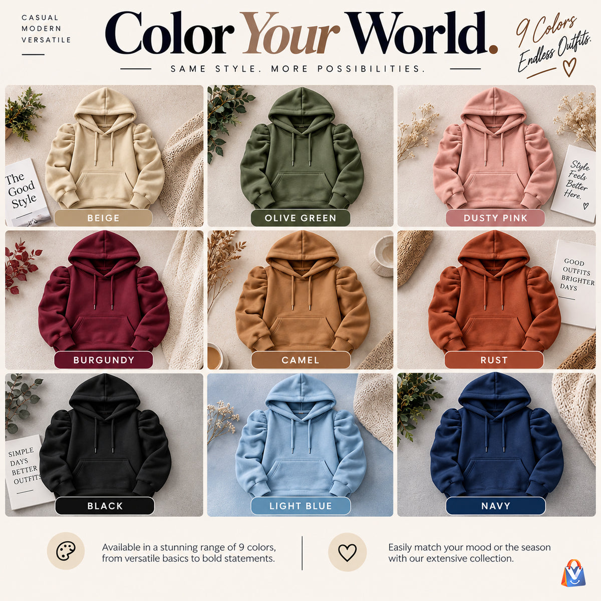 Women's Solid Color Long-Sleeve Sweater — product features