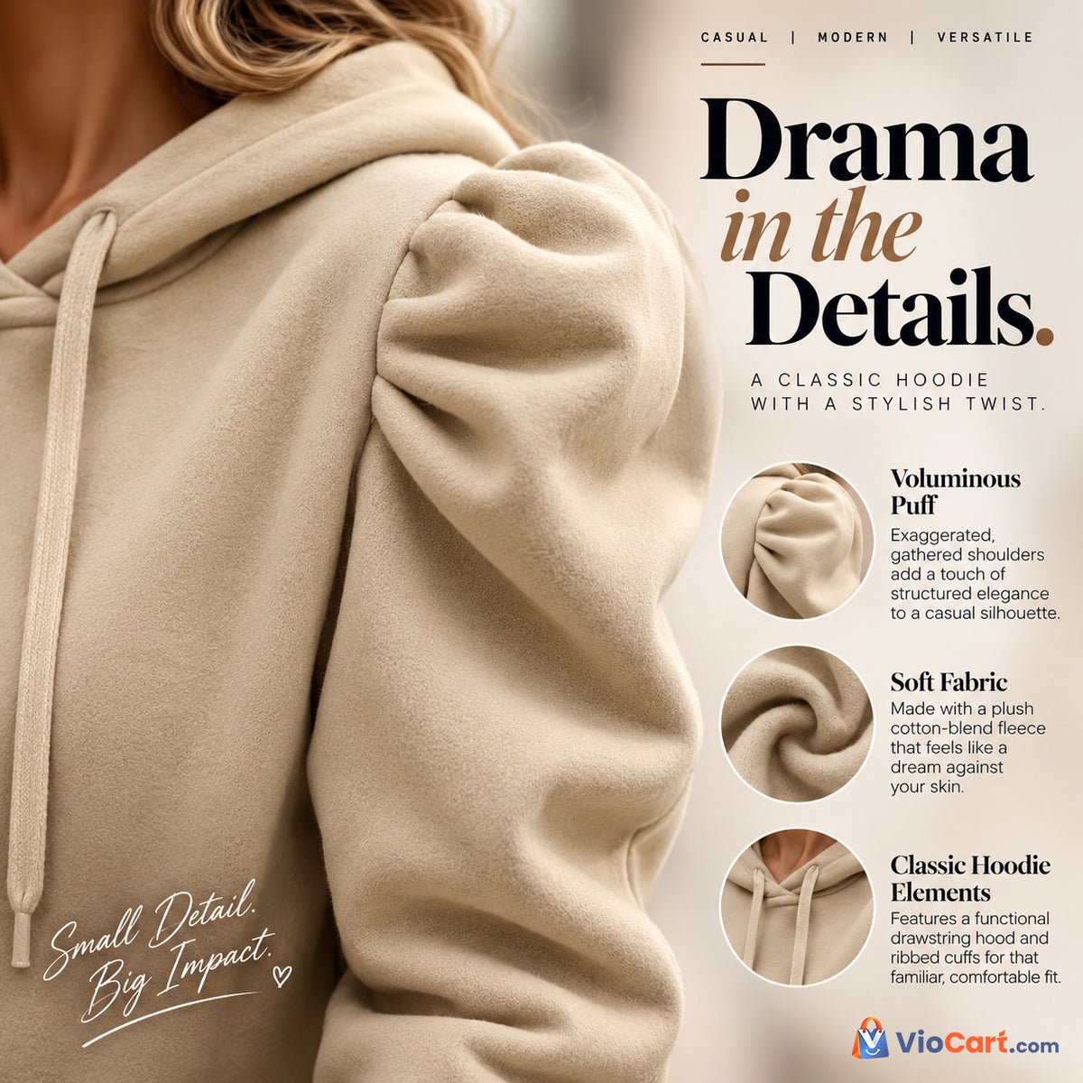 Women's Solid Color Long-Sleeve Sweater — product details
