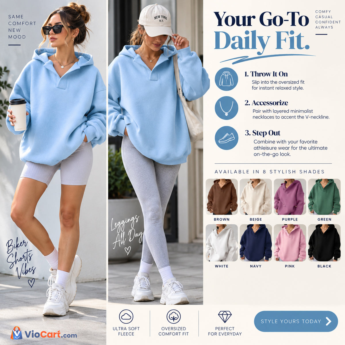 Women's Loose-Fit Pullover Hoodie — product details