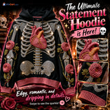 Anatomical Heart and Skeleton Graphic Hoodie — product styling