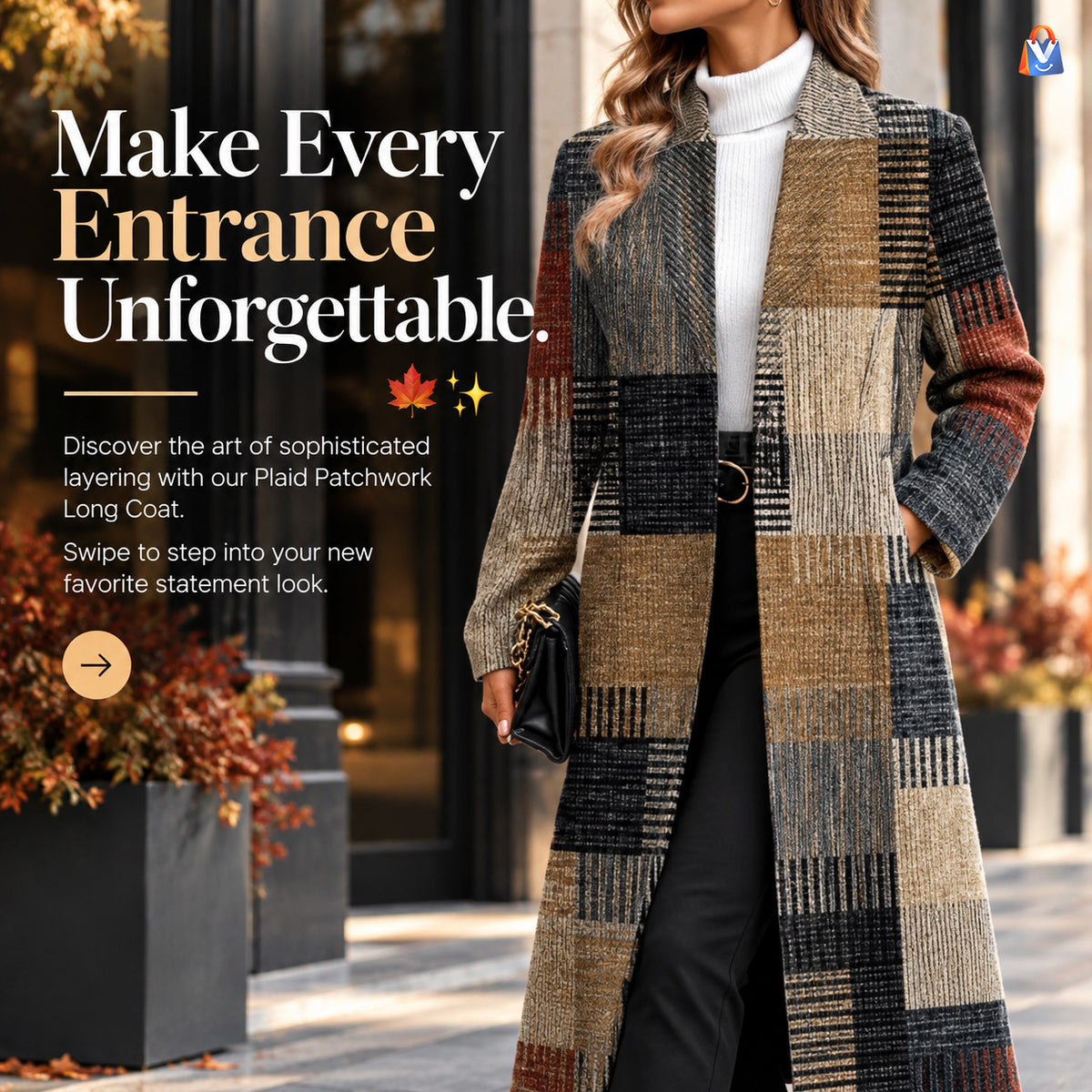 Printed Mid-Length Trench Coat — product styling