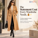 Women's Slim Double-Breasted Winter Coat — product styling