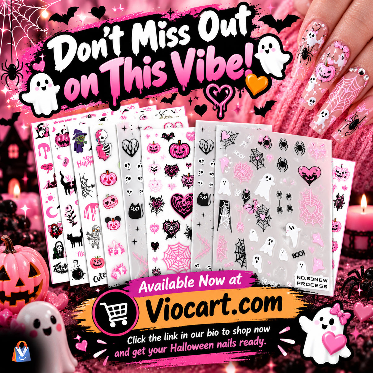 3D Halloween Nail Stickers – 6 Sheets — product details