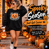 Women's Oversized Pumpkin Halloween Sweatshirt — product styling