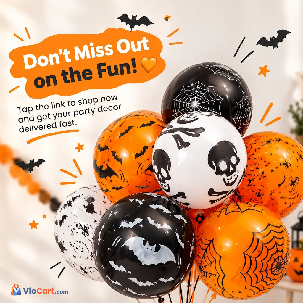 Halloween Skull Balloons – 100 Pack — product details