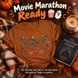 Women's Dancing Skeleton Halloween T-Shirt — product styling